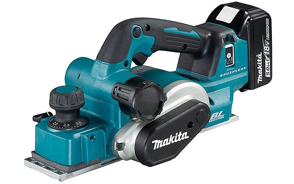 Plaina a Bateria 82mm com 2 Baterias 18V 5Ah, Carregador, Acessórios e Maleta MAK-PAC - DKP181RTJ - Makita