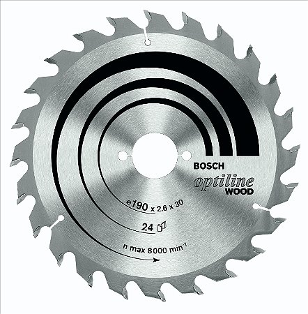 Disco de serra circular Bosch Optiline Wood ø184, furo de 20 mm, espessura de 1,5 mm, 24 dentes