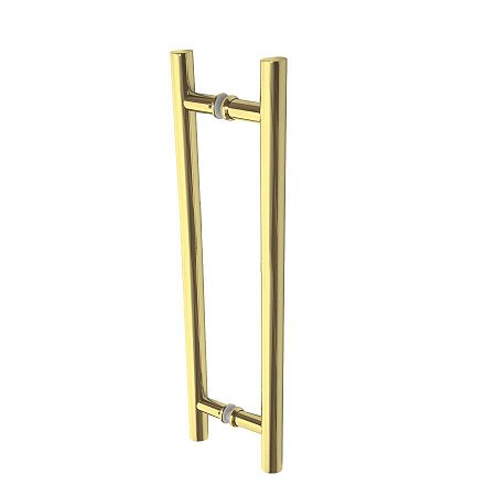 Puxador para Dupla Fixação de Porta de Vidro ou Madeira DF907 Inox 202 Dourado 800mm