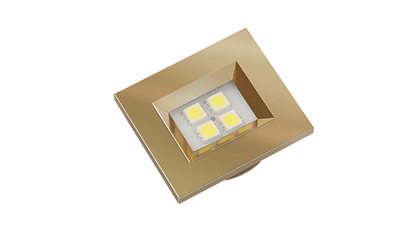 Luminaria Retangular 35mm 40X46 4 Leds - Luz Fria - LATAO