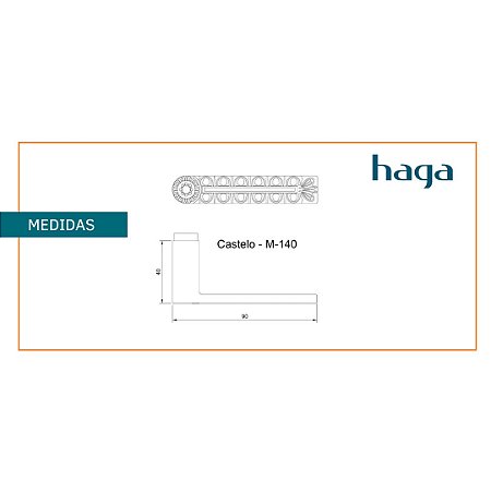 Jogo de Maçaneta HAGA - Castelo - M140 - Oxi - 1211B