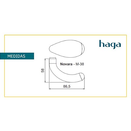 Jogo de Maçaneta HAGA - Novara - M38 - CrA - 0530