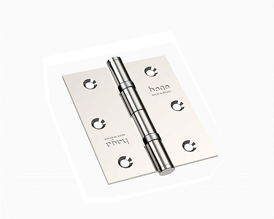 Kit 3 Dobradiças Haga 3x3 Pino Chato Com Anel - 5742