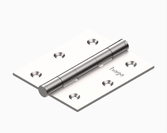 Kit 3 Dobradiças Haga 3x2½ Pino Chato Sem Anel - 2494