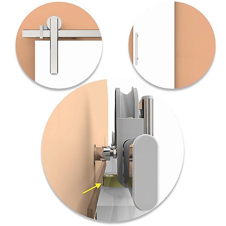 Kit Porta de Correr -  HAGA - Oval 1,50mm Inox 201 - 6687