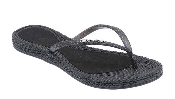 Chinelo Glitter Praia Terra e Água Slim Glitter Furta Cor Preto