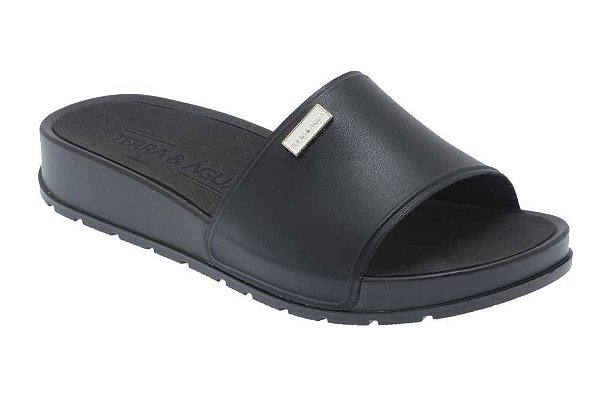 Chinelo Slide Feminino Terra e Água Preto