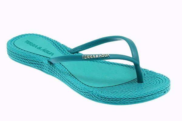 Chinelo de Praia Feminino Slim Terra & Água Água Marinha