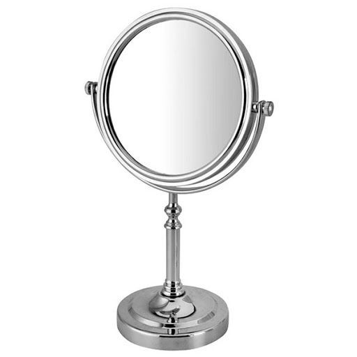 Espelho de Mesa Dupla Face Redondo com Pedestal 16,7cm