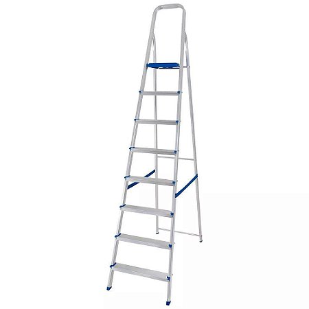 ESCADA ALUMINIO MOR MF 8 DEGRAUS ATÉ 120 KGS