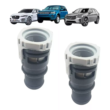 2 Conector Mangueira Ar Quente Land Rover EVOQUE 2011 a 2017 / FREELANDER 2 2007 a 2014 / DISCOVERY SPORT 2011 a 2017 / Volvo V60 2011 a 2018 - Volvo V70 2008 a 2010 / S60 2011 a 2016 / S80 2011 a 2016 / XC60 2010 a 2016 / XC70 2008 LR019276