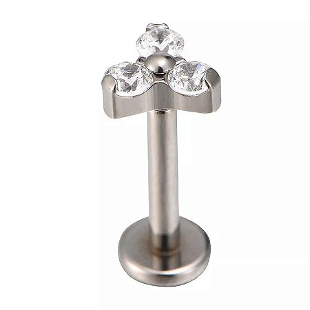 Labret Trinity com Zircônias-Titânio