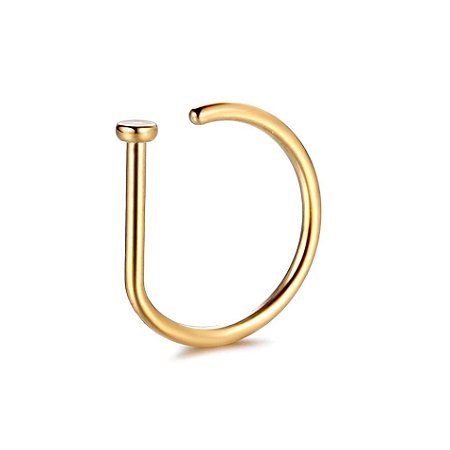 Piercing Nostril D-Ring-Ouro 18k