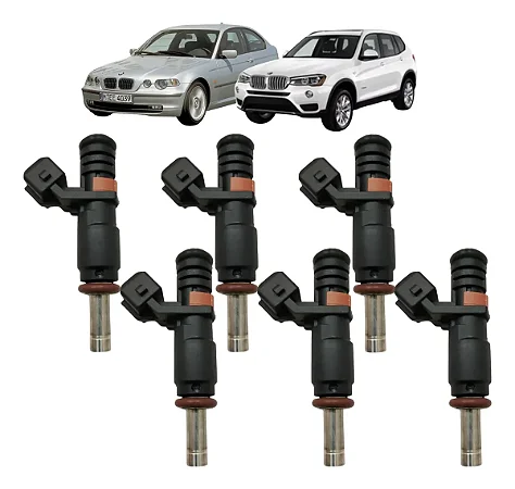 6x Bico Injetores Bmw 323i X3 2.5 X5 V6 Gasolina 1353753163