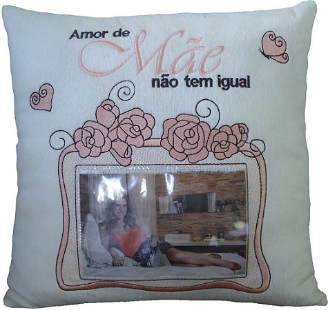 Almofada Mãe rosas com porta retrato