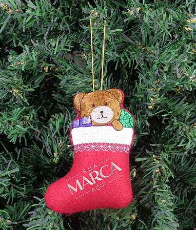 Personalizado - Enfeite de Natal bota urso