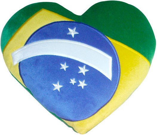 Almofada Bandeira do Brasil coração