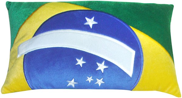 Almofada retangular Bandeira do Brasil - bordada