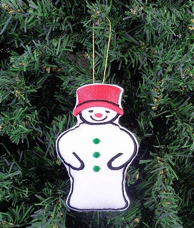 Enfeite de Natal Boneco de neve chapéu vermelho