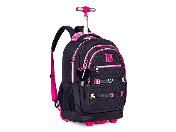 Juvenil Mochila Com Rodas Rebecca Bonbon Rb24538 Preta