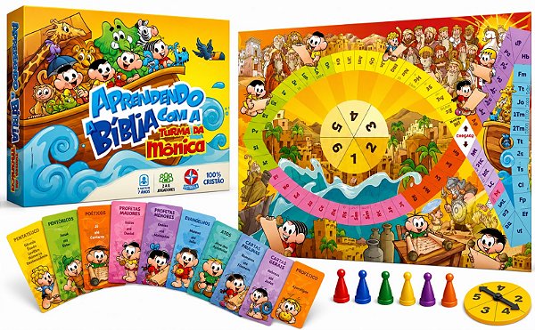 JOGO DE TABULEIRO APRENDENDO A BÍBLIA COM A TURMA DA MÔNICA