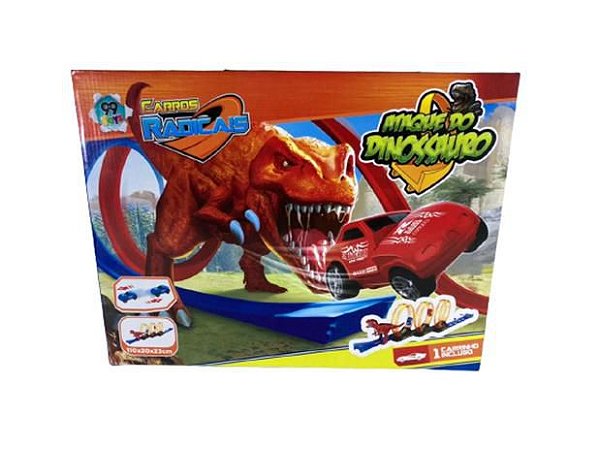 FIZ UM PARQUE DOS DINOSSAUROS COM PISTAS HOT WHEELS. OS CARRINHOS