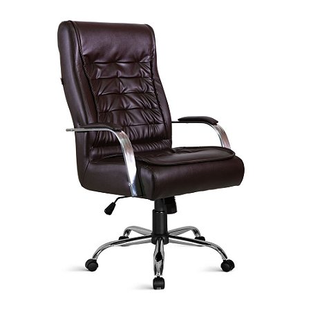 Cadeira Presidente Serino Giratória CR Relax C/Braços Marrom