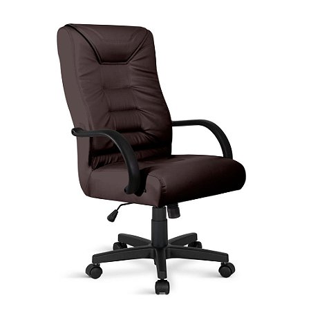 Cadeira Presidente Pompéia Giratória PT Relax C/Braços Marrom