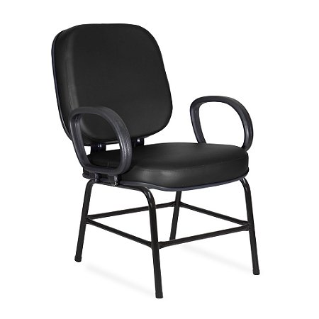 Cadeira Obeso Torino Plus Size Fixa Preta