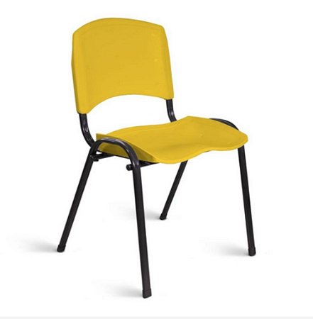Cadeira Plastica Adria Base Fixa Amarela