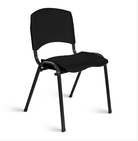 Cadeira Plastica Adria Base Fixa Preta