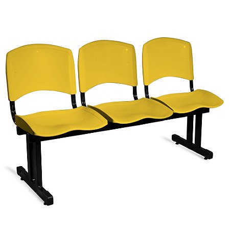 Longarina Adria Ass/Enc Plastico 3 Lug. Amarelo