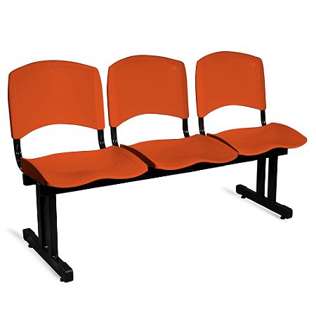 Longarina Adria Ass/Enc Plastico 3 Lug. Laranja