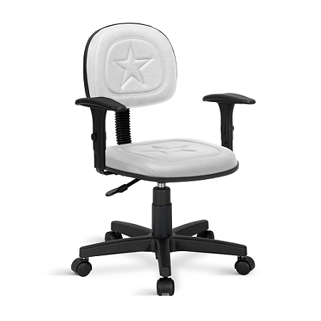 Cadeira Secretaria Estrela Giratória Universal C/Br Branca