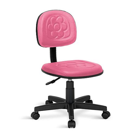 Cadeira Secretaria Flor Giratória Universal Rosa