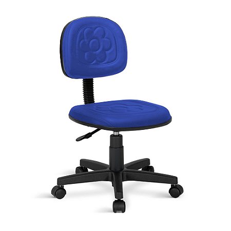 Cadeira Secretaria Flor Giratória Universal Azul