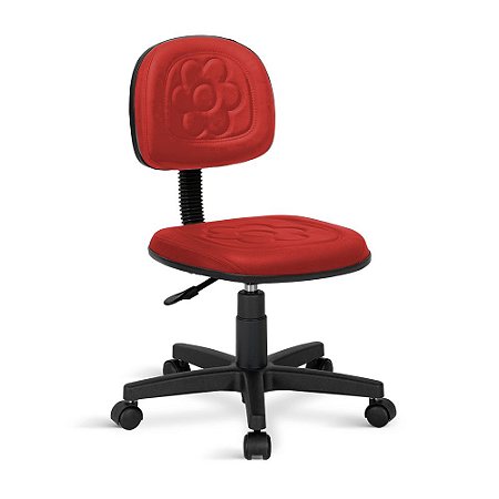 Cadeira Secretaria Flor Giratória Universal Vermelha