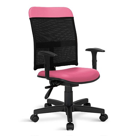 Cadeira Executiva Marsala Giratória back C/Braços Rosa