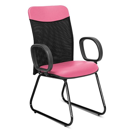 Cadeira Diretor Marsala Pé Sky C/Braços Rosa