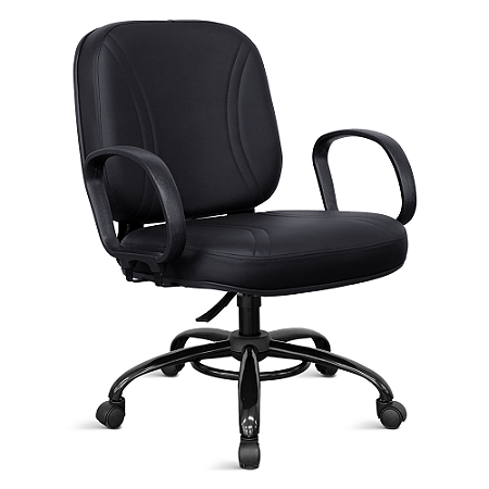 Cadeira Obeso Salerno Max Plus Size Giratória Preta