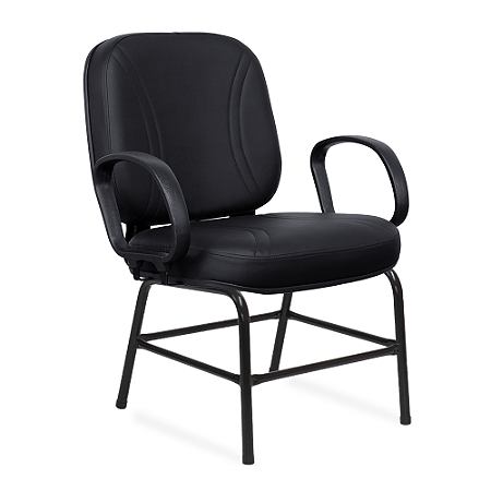 Cadeira Obeso Salerno Plus Size Fixa Preta