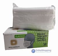 MÁSCARA CIRÚRGICA TRIPLA CAMADA CAIXA COM 50 DESCARPACK - BRANCA