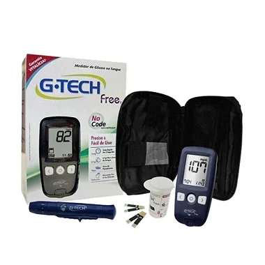 KIT MEDIDOR DE GLICOSE FREE 1 COMPLETO G-TECH - BRANCA