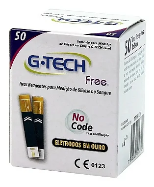 TIRAS REAGENTES FREE 1 COM 50 UNIDADES G-TECH - BRANCA