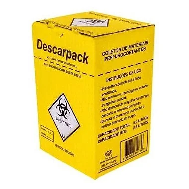 COLETOR PERFURO CORTANTE 03L DESCARBOX - AMARELO