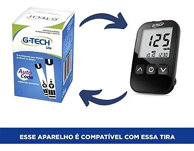 TIRAS REAGENTES FREE LITE COM 50 UNIDADES G-TECH - PRETO