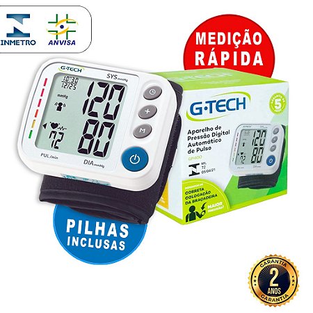 APARELHO DE PRESSÃO DIGITAL AUTOMÁTICO DE PULSO  GP400 G - TECH