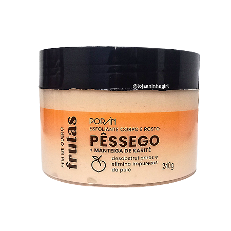 Esfoliante corpo e rosto bem me quero Porán Pêssego