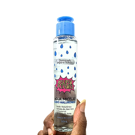 Água micelar super poderes ácido hialurônico