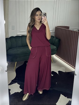 Conjunto Confort Pantacourt Cereja